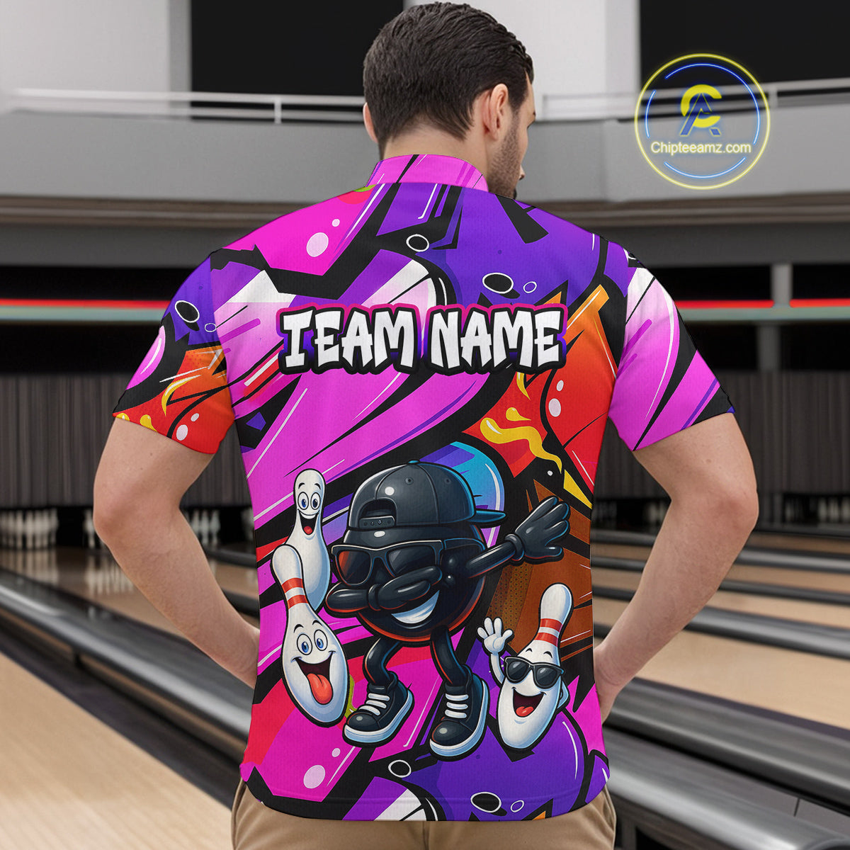 Custom Funny Bowling Jersey for Men Bowling Uniform Bowling Team Shirts Polo & 1/4 Zip HNT130