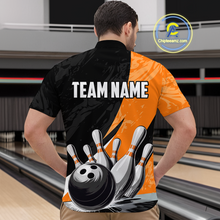 Load image into Gallery viewer, Custom Orange Bowling Custom Men Bowling Shirt Polo &amp; Quarter-Zip Bowling Team Jerseys HNT75