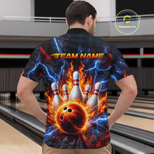 Load image into Gallery viewer, Flaming and Lightning Bowling Shirts for Team Women Men Bowling Polo &amp; 1/4 Zip Shirt MBL242