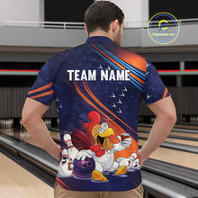 Load image into Gallery viewer, Funny Chicken Polo Bowling Shirt for Men Custom Bowling Jersey 1/4 Zip Bowling Outfit QZT826