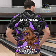 Load image into Gallery viewer, Custom Purple Funny Horse Bowling Jersey for Men Bowling Team Shirts Bowling League Polo &amp; 1/4 Zip HNT183