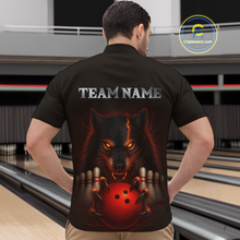 Load image into Gallery viewer, Red&amp;Black Wolf Bowling Shirts for Team Women Men Custom Wolf Bowling Polo &amp;1/4 Zip MBL196