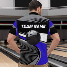 Load image into Gallery viewer, Black&amp;Blue Bowling Shirt for Men Women Team Custom Bowling Polo &amp; 1/4 Zip Shirt MBL43
