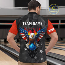 Load image into Gallery viewer, Eagle US Flag Bowling Custom Men Bowling Shirt Polo &amp; Quarter-Zip Bowling Team Jerseys HNT67