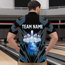 Load image into Gallery viewer, Customize Blue Butterflies Bowling Shirts for Men Women Team Bowling Polo &amp; 1/4 Zip MBL78