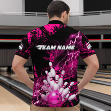 Load image into Gallery viewer, Pink Thunder Lightning Bowling Shirt Custom Colorful Bowling Jersey Men Women Team MBL67