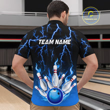 Load image into Gallery viewer, Blue Thunder Bowling Custom Men Bowling Shirt Polo &amp; Quarter-Zip Bowling Team Shirts HNT71