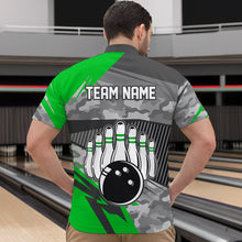 Load image into Gallery viewer, Green Camo Bowling Shirts for Women Men Custom Team Bowling Polo &amp; 1/4 Zip Shirt MBL61
