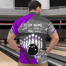 Load image into Gallery viewer, Purple Camo Bowling Shirts for Women Men Custom Team Bowling Polo &amp; 1/4 Zip Shirt MBL61
