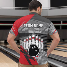 Load image into Gallery viewer, Red Camo Bowling Shirts for Women Men Custom Team Bowling Polo &amp; 1/4 Zip Shirt MBL61