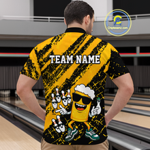Load image into Gallery viewer, Custom Funny Beer Bowling Shirt Team Bowling League Jersey for Men Polo &amp; 1/4-Zip QZT759