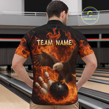 Load image into Gallery viewer, Flame Eagle Bowling Polo, Quarter Zip Shirts For Men Custom Eagle Bowling Team Jerseys NQS9972