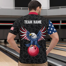Load image into Gallery viewer, Custom American Bowling 1/4 Zip Shirt for Men &amp; Women Eagle Bowling Jersey Team League Black BDT548