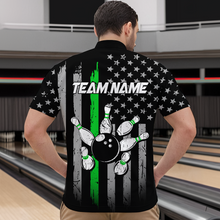 Load image into Gallery viewer, US Green Flag Bowling Shirt for Men Custom Name Polo &amp; Quarter-Zip Bowling Jersey Bowling Team Shirt HNT23