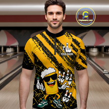 Load image into Gallery viewer, Custom Funny Beer Bowling Shirt Team Bowling League Jersey for Men Polo &amp; 1/4-Zip QZT759