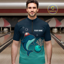 Load image into Gallery viewer, Custom Dolphin Bowling Shirt Summer Bowling Team League Quarter-Zip Bowling Outfit QZT699