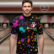 Load image into Gallery viewer, Colorful Watercolor Bowling Shirt for Men Women Custom Team Bowling Polo &amp; Quarter Zip MBL98