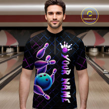 Load image into Gallery viewer, Neon Bowling Custom Men Bowling Shirt Polo &amp; Quarter-Zip Bowling Team Jerseys HNT70
