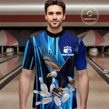 Load image into Gallery viewer, Custom Blue Eagle Bowling Shirt for Men Women Team Bowling Polo Shirts &amp; 1/4 Zip MBL95