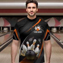 Load image into Gallery viewer, Orange Bowling Shirts for Men Women Team Custom Bowling Polo &amp; Quarter Zip Shirt MBL71