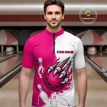 Load image into Gallery viewer, Custom Sharp Claws Bowling Shirt Pink Men Women Team Bowling Flaming Jerseys MBL91