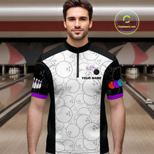 Load image into Gallery viewer, Custom Purple Dragon Bowling Shirts for Men Women Team Bowling Polo &amp; Quarter Zip MBL86