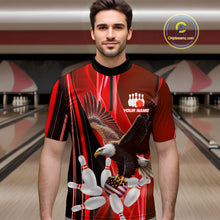 Load image into Gallery viewer, Custom Red Eagle Bowling Shirt for Men Women Team Bowling Polo Shirts &amp; 1/4 Zip MBL95