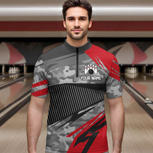 Load image into Gallery viewer, Red Camo Bowling Shirts for Women Men Custom Team Bowling Polo &amp; 1/4 Zip Shirt MBL61