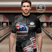 Load image into Gallery viewer, Custom American Flag Bowling Shirts Men Women Team Patriotic Bowling Jersey MBL84