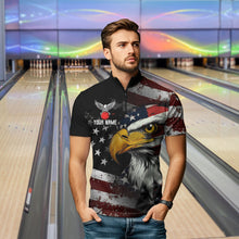 Load image into Gallery viewer, Custom US Eagle Bowling Jersey for Men Bowling Team Shirts Bowling Uniform Polo &amp; 1/4 Zip HNT160