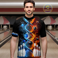 Load image into Gallery viewer, Custom Flame &amp; Water DNA Bowling Shirt My DNA Quarter-Zip Bowling Jersey for Men And Women QZT685
