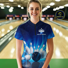 Load image into Gallery viewer, Custom Lightning Bowling Jersey for Women Bowling Team Shirts Bowling Uniform Polo &amp; 1/4 Zip HNT164