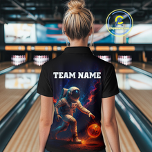 Load image into Gallery viewer, Custom Astronaut Bowling Shirts for Women Men Team Galaxy Bowling Polo and 1/4 Zip MBL170