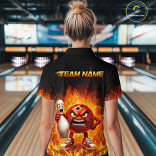 Load image into Gallery viewer, Flaming Bowling Shirts for Team Women Men Bowling Polo &amp; 1/4 Zip Shirt Custom MBL244