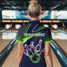 Load image into Gallery viewer, Custom Green&amp;Blue Bowling Shirts for Men Women Team Bowling Polo &amp; 1/4 Zip Shirt MBL41