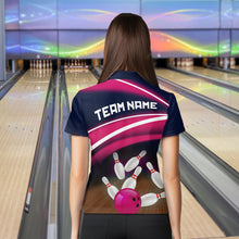 Load image into Gallery viewer, Custom Pink Bowling Jersey Bowling Team Shirts For Women Bowling League Polo &amp; 1/4 Zip HNT163