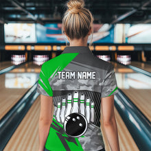 Load image into Gallery viewer, Green Camo Bowling Shirts for Women Men Custom Team Bowling Polo &amp; 1/4 Zip Shirt MBL61