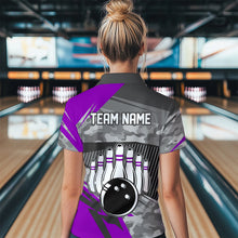Load image into Gallery viewer, Purple Camo Bowling Shirts for Women Men Custom Team Bowling Polo &amp; 1/4 Zip Shirt MBL61