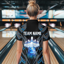 Load image into Gallery viewer, Customize Blue Butterflies Bowling Shirts for Men Women Team Bowling Polo &amp; 1/4 Zip MBL78