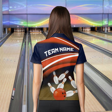 Load image into Gallery viewer, Custom Orange Bowling Jersey Bowling Team Shirts For Women Bowling League Polo &amp; 1/4 Zip HNT163