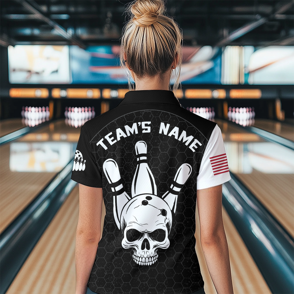 Load image into Gallery viewer, Custom Bowling 1/4-Zip Shirt for Men Women Skull Bowling Jersey Bowling Team League QZT47-4