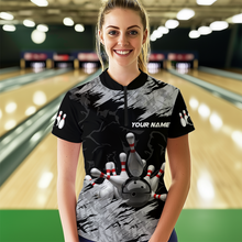 Load image into Gallery viewer, Bowling Shirt Bowling Jersey for Women Custom Bowling Gifts for Women Team with Name Polo &amp; 1/4 Zip HNT16