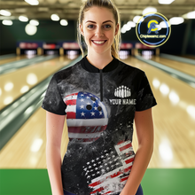 Load image into Gallery viewer, Custom American Flag Bowling Shirts Men Women Team Patriotic Bowling Jersey MBL84