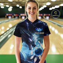 Load image into Gallery viewer, Custom Dragon Bowling Shirt Blue Thunder Bowling Jersey for Men Women Team MBL82