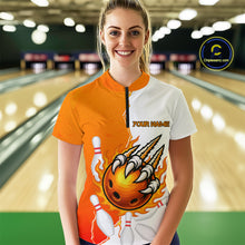 Load image into Gallery viewer, Custom Sharp Claws Bowling Shirt Orange Men Women Team Bowling Flaming Jerseys MBL91