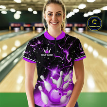 Load image into Gallery viewer, Purple Dragon Flaming Bowling Shirt for Men and Women Custom Bowling Jersey for Team MBL87
