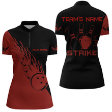 Load image into Gallery viewer, Strike Bowling Quarter-Zip Shirt For Women Custom Bowling Team Jersey BDT195