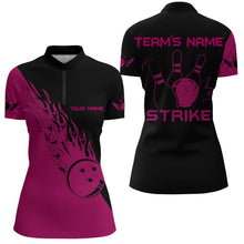 Load image into Gallery viewer, Strike Bowling Quarter-Zip Shirt For Women Custom Bowling Team Jersey BDT195