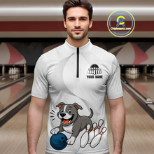 Load image into Gallery viewer, Custom Funny French Bulldog Bowling Men Polo &amp; 1/4 Zip Shirts Bowling Team Jerseys HNT94