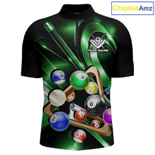 Load image into Gallery viewer, Custom Ball Pool Shirts Green Billiard Shirt for Men Billiard Team Jersey Billiard League NNT180